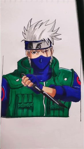 day 2 of 30day anime drawing challenge kakashi drawing☠️💙🔥