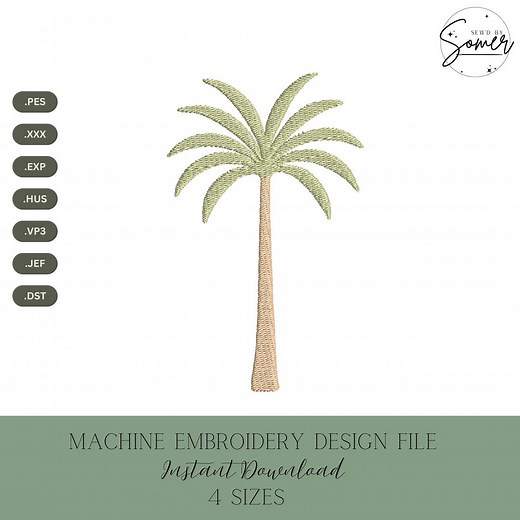 Palm Tree Embroidery Design: Tropical Stitch File (digital Download, 4 Sizes) - Etsy