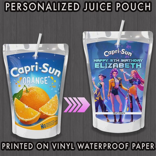Personalized Kpop Demon Hunters Capri Sun Juice Pouch Labels Party Favor Birthday Decor - Etsy