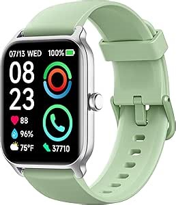 Fitpolo Smart Watch for Men Women Android, Alexa Built-in [1.8" HD Screen] IP68 Waterproof Fitness Watch Bluetooth Call for Android & iPhone with Heart Rate/Sleep/SpO2 Monitor - Green