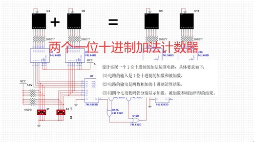 基于Multisim的两个一位十进制加法运算电路仿真设计15.1