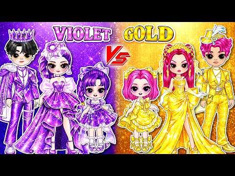 Amethyst vs Golden Family! Huntrix & Saja Boys Glow Up | DIY Fashion Paper Dolls