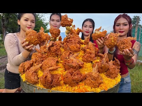 Amazing cooking chicken leg crispy with sweet potato recipe in my countryside