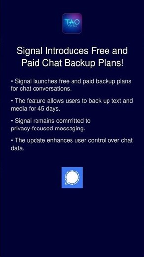 Signal Introduces Free and Paid Chat Backup Plans!