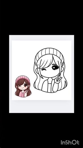 Day 46: Cartoon Girl Outline Design in Canva | Easy Drawing Tutorial