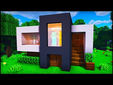 Minecraft Small Modern House: How to build a Cool Modern House Tutorial #1