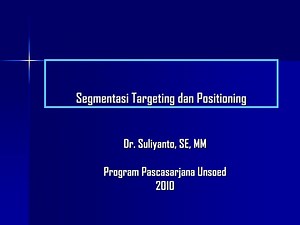 Segmentasi Targeting dan Positioning - SlideServe