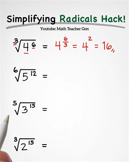 81K views · 4.4K reactions | Simplifying Radical Hack!!! #mathtrick | Ako si Teacher Gon | Facebook