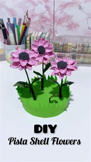 DIY Flowers Made from Pista Shells |Creative Recycling Craft Idea #diy #pistashellcraft #recycledart