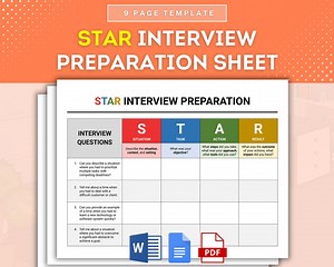 Interview Preparation STAR Format Worksheet Template, STAR Method Job Interview Practice Sheet, Job Interview Behavioral Sample Questions - Etsy