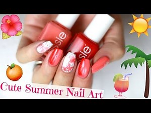 SUMMER FLOWERS NAIL ART 🌺🍹 Sommer Nageldesign ☀️ Easy Blumen Nägel Jolifin Nagelfolie 🌸 WithKat