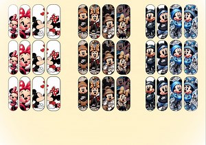 Mickey and Minnie Mouse Nail Decals Waterslide - Etsy