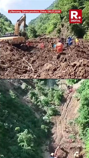Landslide Struck Village Of Renzang In China's Gansu Province