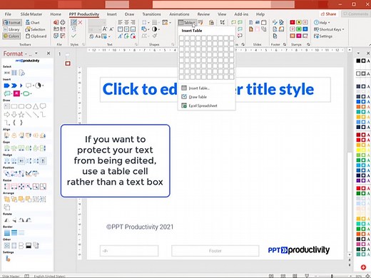 Lock Shapes to PowerPoint Master Slides with PPT Productivity