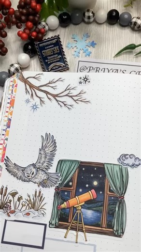 PRIYAA✨ on Instagram: "There are secrets hiding in the snowy woods... 🌙🦉 I’ve always loved the quiet magic of winter nights, so I created a “nocturnal” Dutch door setup with a little twist. Check out & see how these layers peel back to reveal hidden spots for secret messages and late-night thoughts. ❄️✨ It’s like a forest for your secrets. Love bringing in interactive elements in the form of Dutch doors in my journals and this time I even got to repurpose my scraps from other Dut