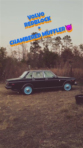 Volvo 164e redblock + chambered muffler and sidepipes #shorts #volvo #redblock #soundcheck #exhaust