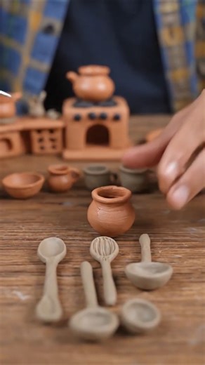 Amezing technique make handmade kitchen set with clay,polymer clay kitchen set, miniature clay pots