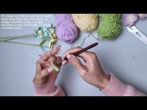 Easy Tunisian Crochet Flower Tutorial