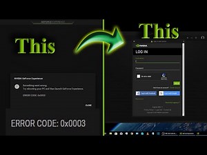 How To Fix Nvidia Geforce Experience 0x003 Error fix