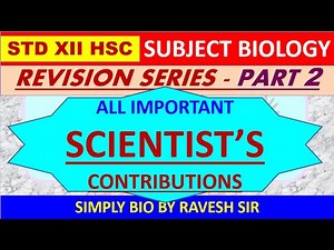REVISION SERIES |PART 2| ALL IMPORTANT SCIENTIST|HSC BIO