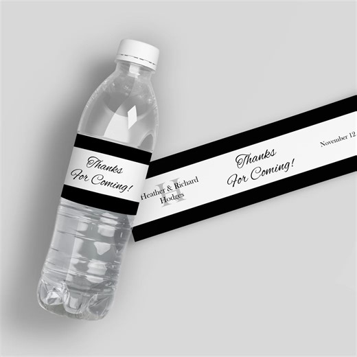 Custom Wedding Water Bottle Labels: Personalized Thank You Favors - Etsy