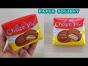 Hướng dẫn làm Squishy giấy 3D hộp bánh chocopie để gói hàng| ASMR | Vân Handmade