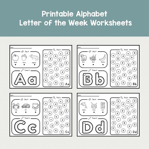 Printable Alphabet Worksheets A–Z, Tracing, Letter Recognition & Phonics Practice, Preschool, Kindergarten, Classroom Activities, Tracing - Etsy