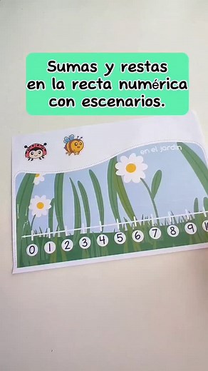 🧮✨ Rectas Numéricas con Escenarios Material interactivo para que niños de 4 a 6 años practiquen sumas y restas de forma divertida y visual. Incluye 13 rectas numéricas hasta el número 10, escenarios temáticos con personajes, tarjetas ilustradas, y actividades extra para colorear 🎨 Ideal para reforzar el cálculo mental, la atención y la noción numérica 👧👦 Perfecto para usar en el aula o en casa 👩‍🏫🏠 📦 Contiene: ✅ 13 rectas numéricas con escenarios ✅ 24 tarjetas de sumas y restas (color y 
