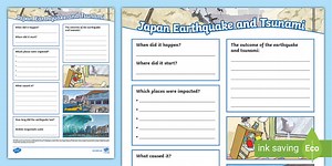 Japan Earthquake and Tsunami Fact File Template