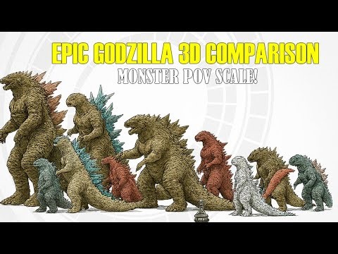 Epic GODZILLA 3D Comparison | Monster POV Scale!