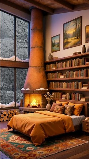 Cozy Blizzard Cabin Ambience | Howling Wind, Snowstorm & Crackling Fireplace for Sleep & Relaxation