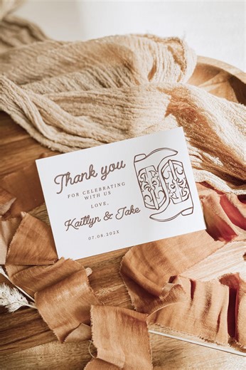 Western Wedding Thank You Card: Country Ranch Rehearsal (editable Instant Download 898) - Etsy