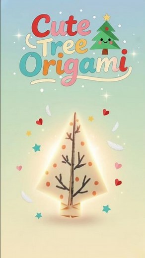 Fold these CUTE & Simple origami trees! 🌲✨ #OrigamiTutorial #PaperFolding #DIYCrafts #SimpleCrafts