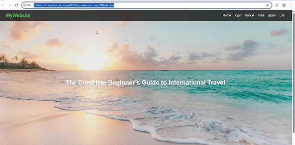Developed a multi-page Travel Destination Website using HTML and CSS, where each page represents a different country: India, Japan, France, and United States. Each country has a dedicated web page… | Jyotshna Karaka