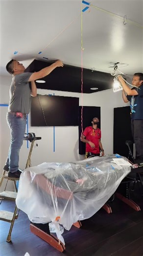 Installing Recessed LED Lights in Studio Ceiling Clouds