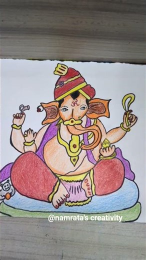 Easy Ganpati color sketch #shorts #ganpati #drawing