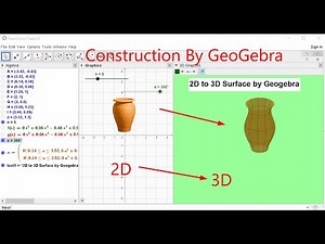 2D to 3D by GeoGebra |To create custom Surface | Surface , fitpoly Command |insert image in GeoGebra