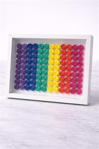 LGBT Pride Floral Shadow Box | Rainbow Paper Flower Wall Art, Handmade Decor - Etsy