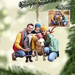 Customized Photo Ornament for Xmas Tree 2D, Personalized Christmas Ornament with Photo, Xmas Family Friend Gifts, Custom Picture Family Christmas Ornament 2025, Hanging Christmas Decor