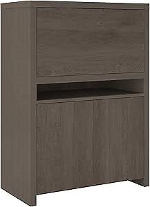 Bush Furniture Bristol Modern Secretary Desk with Storage Cabinet, Restored Gray