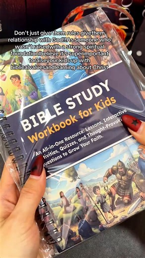 No more struggling to keep them interested during Bible time. ✨ This workbook is packed with interactive lessons that bring parables to life. Just a few minutes a day helps your child grow closer to God. | Addy Sanders