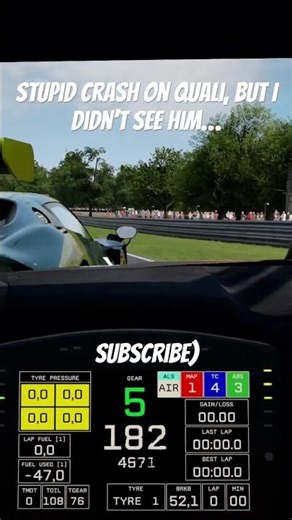 Assetto Corsa Competizione crash on oulton park