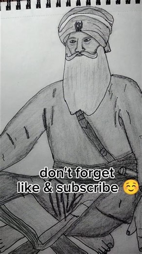 Baba Deep Singh Ji Drawing ✍️ | Most Powerful Sikh Warrior Art | #shorts #drawing