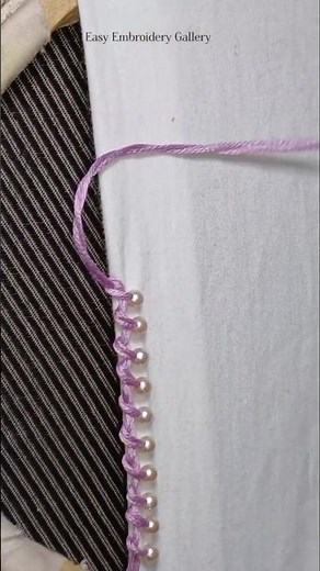 5 Minute Thread & Beads Work Border Design | Simple Thread & Beads Work Embroidery for Beginners