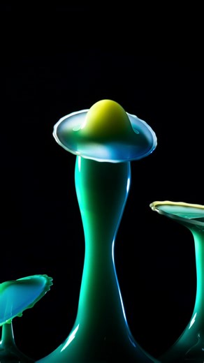 Mushroom Skyline Made of Milk Water drop collision macro photography using the Miops Splash Kit to fine-tune drop size, timing, and synchronization. Frozen with two Adaptalux Xenon flashes at the lowest power for the fastest flash duration. Almond milk food coloring for organic, mushroom-like shapes. I combined my five favorite shots into one image and called it Mushroom Skyline — the center one almost feels like the Las Vegas Stratosphere. Gear (link in bio): Miops Splash Kit Adaptalux Xenon Fl