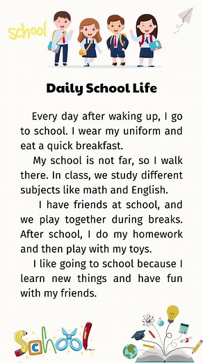 Topic 11: Daily school life #learnenglish #english #englishstories #dreamenglishstories #learnenglishdaily #dailyenglish