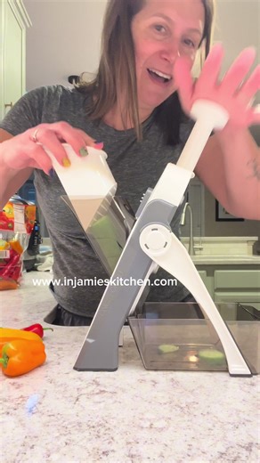 I never used a mandolin because of the horror stories. When I saw this SAFE mandolin I knew I had to have it. Im ready to slice all the veggies with my new kitchen gadget! #kitchengadget #amazongadgets #mothersdaygiftideas #mandolin #safemandolin