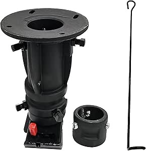 C5G1216 Gooseneck Adapter Adjustable Cushioned Fifth 5th Wheel,Fifth Wheel to Gooseneck Coupler Towing Adapter 12"-16" for Camper/RV/Trailer's Kingpin Box