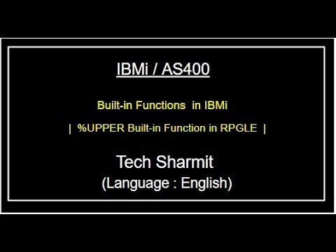 IBMi (AS400) - %Upper Built-in function | built in functions rpgle | as400 for beginners in English