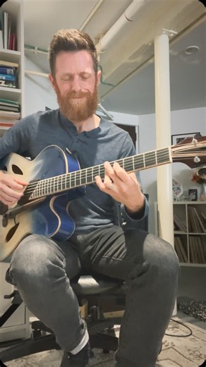 Perry Smith on Instagram: "“When Sunny Gets Blue” 1958. Come check out this beautiful Blue Crossfire guitar from @mirabellaguitars at @artisanguitarshow April 11–13th in Harrisburg, PA. I can’t make it this year but this cool guitar will be there 🌊🙏🎸 #jazz #jazzguitar #jazzstandards #sologuitar #nycjazz #hybridpicking #chordmelody @theblueguitars"